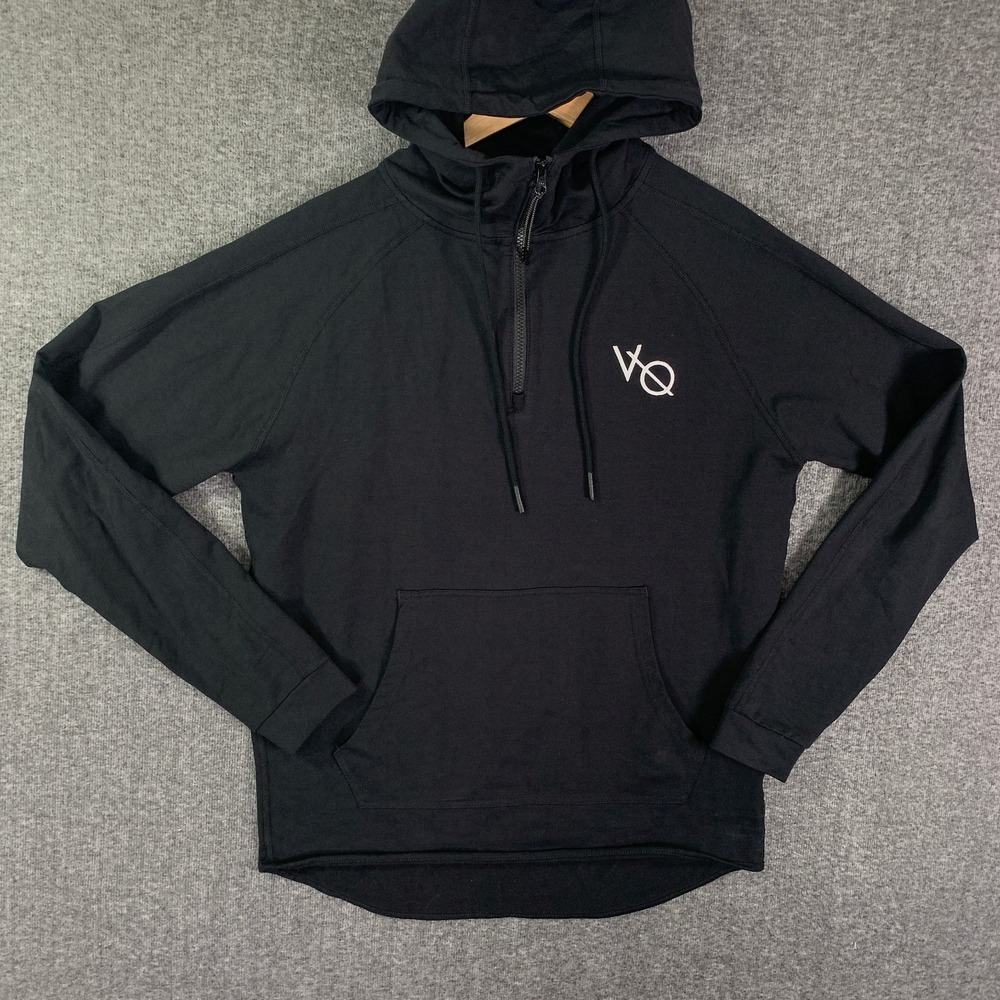 Vanquish Fitness Hoodie Men Extra Large Black Pullover 1/4 Zip Performance Gym